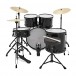 BDK-1plus Full Size Starter Drum Kit by Gear4music,Black