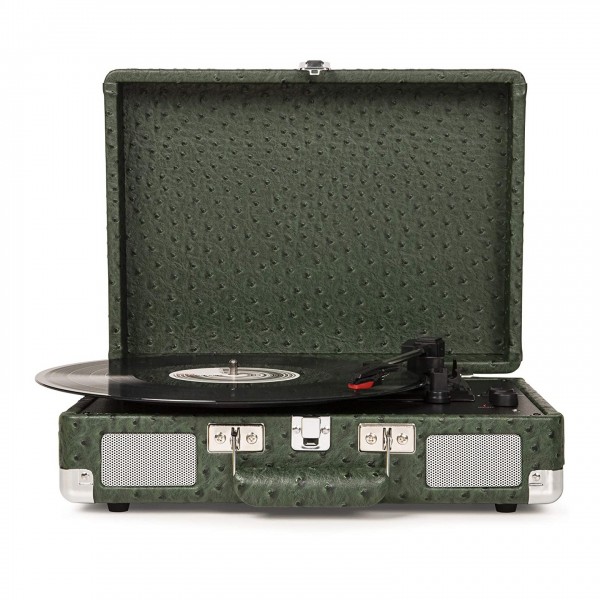 Crosley Cruiser Deluxe Turntable with Bluetooth, Green Ostrich - Front