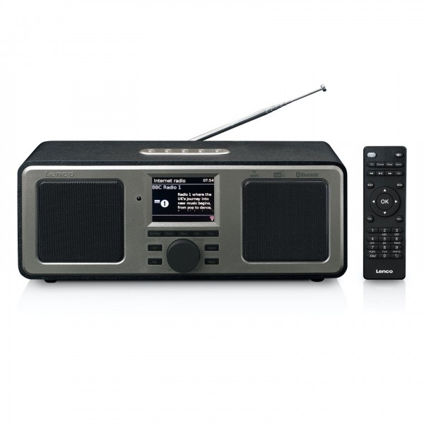 Lenco DIR-165BK Stereo Internet Radio with DAB+ and Bluetooth Front