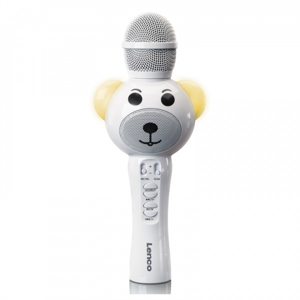 Lenco BMC-060WH Karaoke microphone with Bluetooth, White