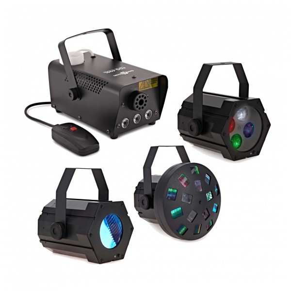 Galaxy Mini USB Party Light Pack with LED Fog Machine by Gear4music