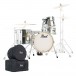 Pearl Midtown 4pc Compact Shell Pack w/Gig Bags, Polished Chrome