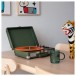 Crosley Cruiser Deluxe Portable Turntable, Green Ostrich - Lifestyle