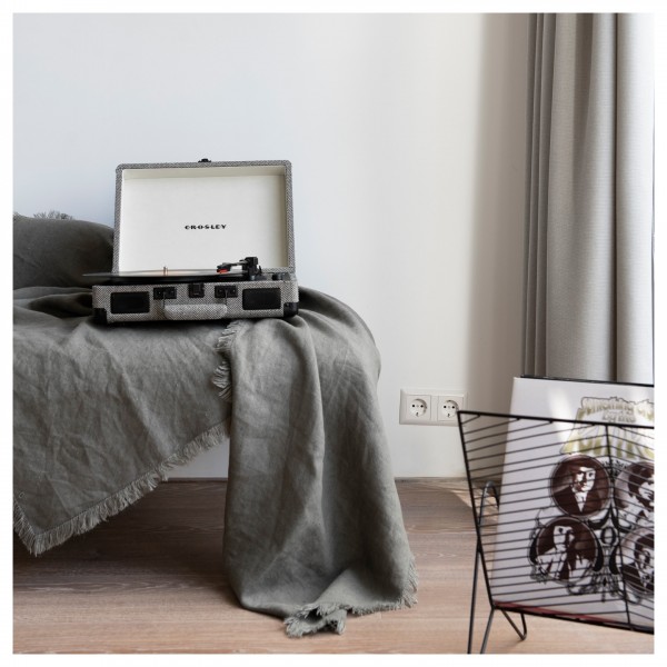 Crosley Cruiser Deluxe Portable Turntable, Herringbone - Lifestyle