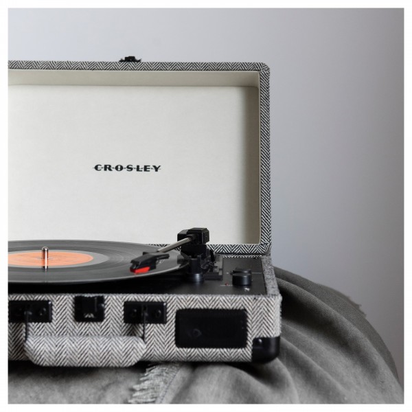 Crosley Cruiser Deluxe Portable Turntable, Herringbone - Lifestyle 1