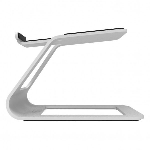 Elevated Desktop Speaker Stands, White - Side Single