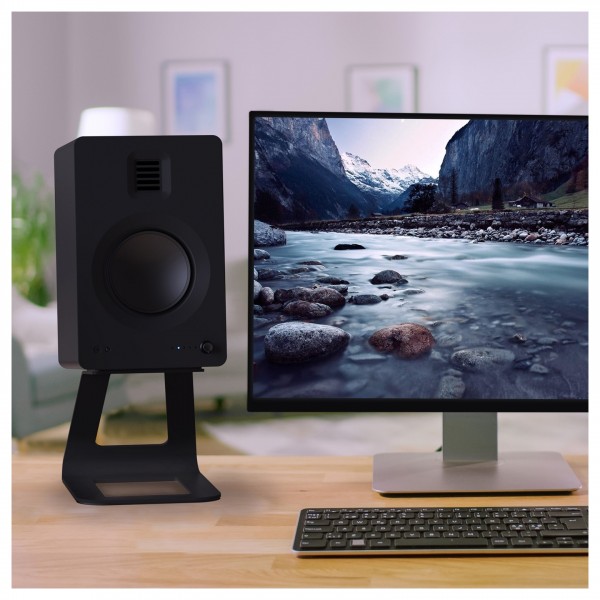 Kanto S6 Speaker Stands, Black - Lifestyle