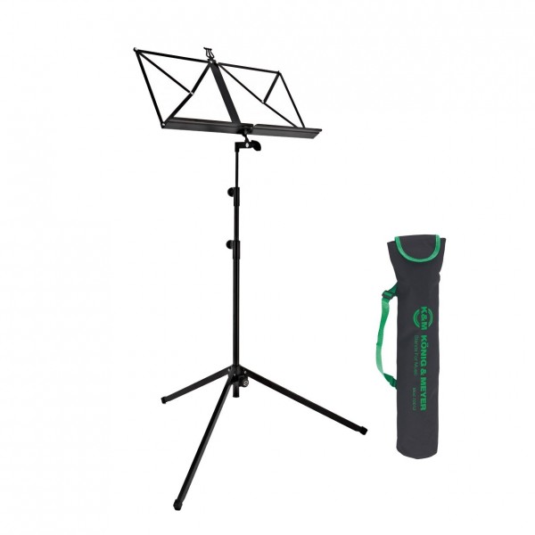 K&M 10010 Music Stand with Carry Case, Black