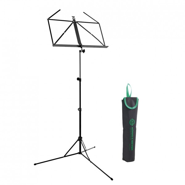 K&M 101 Music Stand with Carry Case, Black
