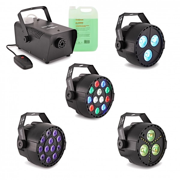 Sol Party Lights Pack - Fog, Strobe, UV, RGBW and Crystal Ball