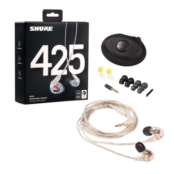 Shure SE425 Sound Isolating Earphones with True Wireless, Clear - set