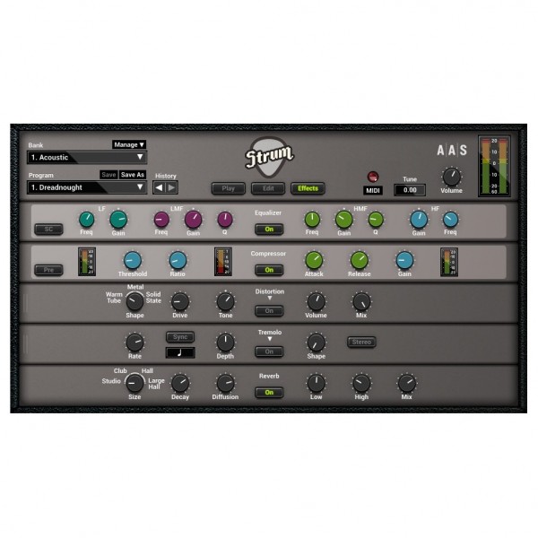 AAS Strum GS-2, Digital Delivery Acoustic effects