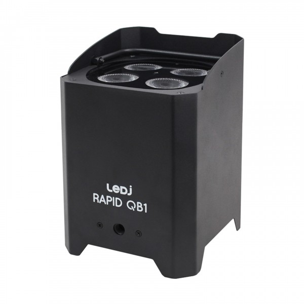 LEDJ Rapid QB1 HEX IP Battery Uplighter, Black - Front, Off