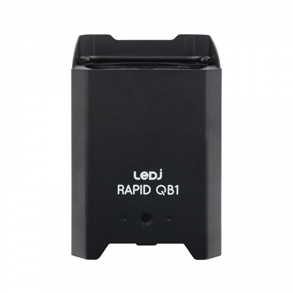 LEDJ Rapid QB1 HEX IP Battery Uplighter, Black - Front, Covered