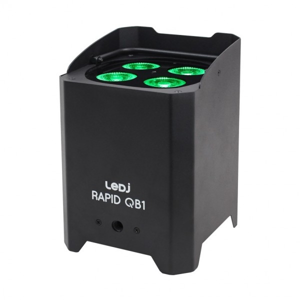 LEDJ Rapid QB1 RGBA IP Uplighter, Black - Front, On