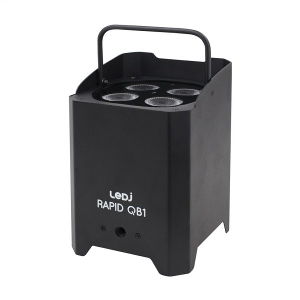 LEDJ Rapid QB1 RGBA IP Uplighter, Black - Front with Handle