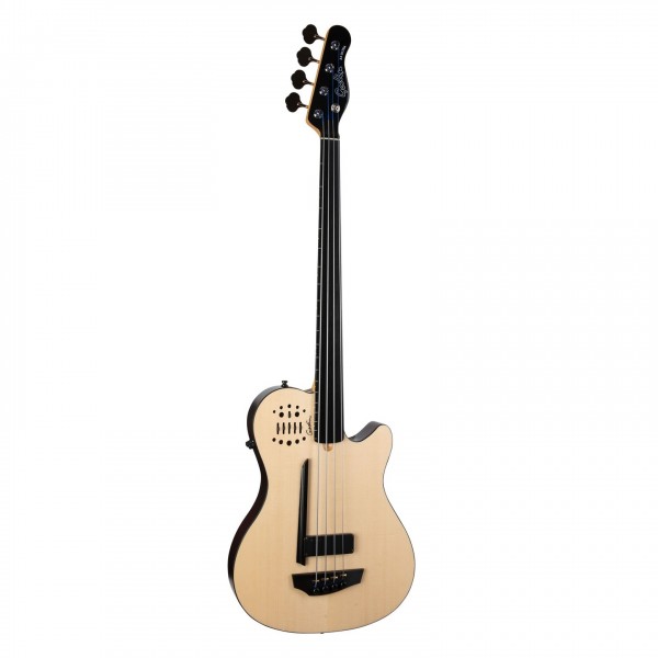 Godin A4 Ultra Fretless Bass, Natural - side