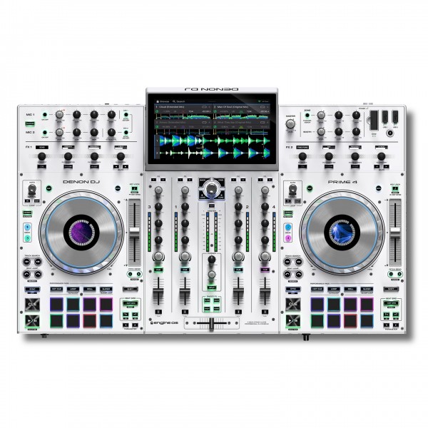 Denon DJ Prime 4 Standalone DJ System, White - Top