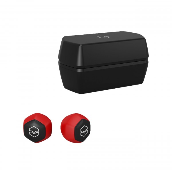 V-Moda Hexamove Lite True Wireless Earbuds, Red - Case