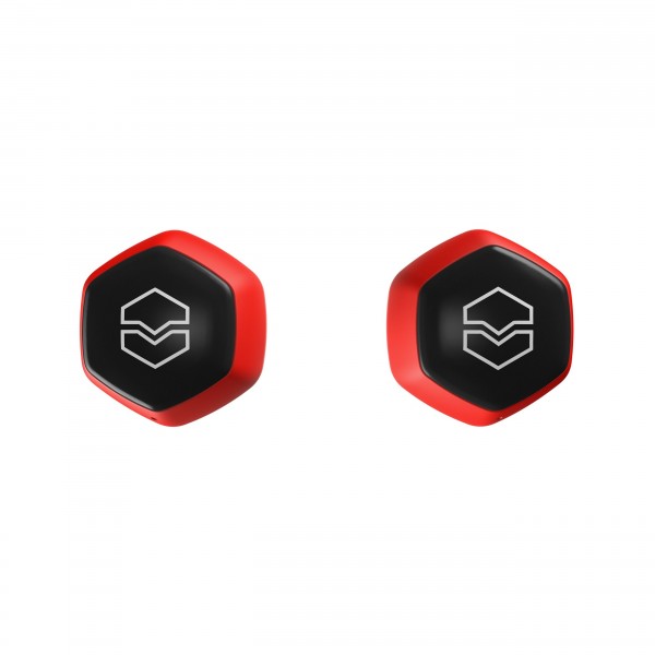 V-Moda Hexamove Lite True Wireless Earbuds, Red - Front