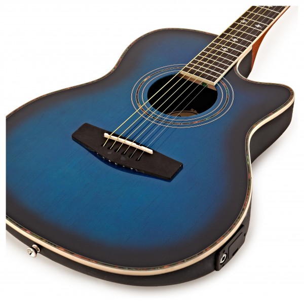 Roundback Electro Acoustic Guitar by Gear4music, Blue Burst