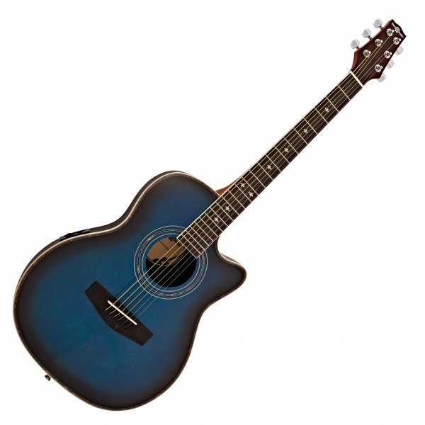 Roundback Electro Acoustic Guitar + Complete Pack, Blue Burst