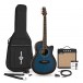 Roundback elektro akustyczna gitara + wzmacniacz 15W pakiet,    Blue Burst Burst