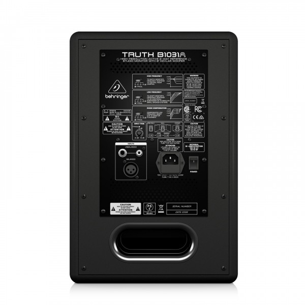 Behringer B1031A Truth Active Studio Monitor, Single - Rear