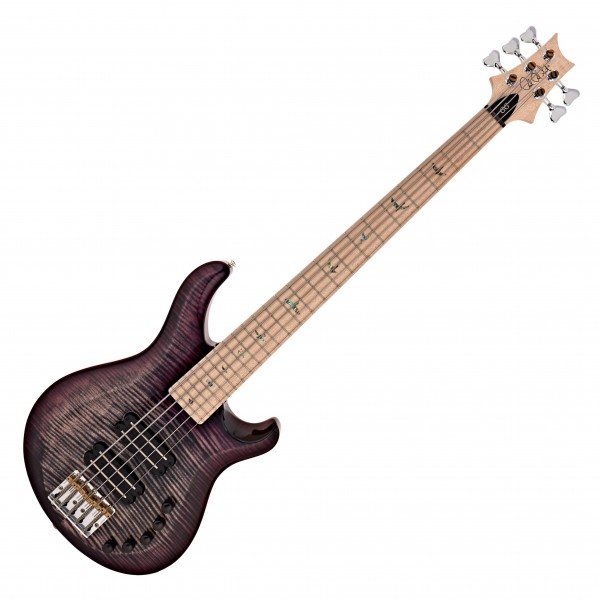 PRS Gary Grainger V String Bass, 10 Top Charcoal Purpleburst #0322755