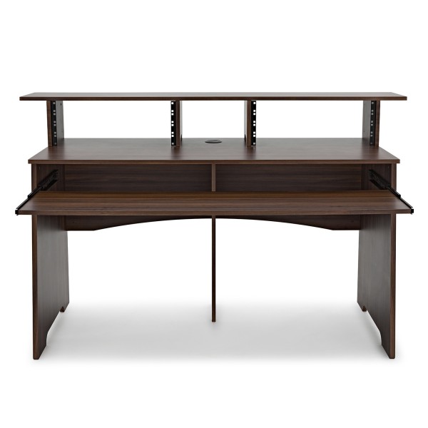 modul 3-Tier Pro Audio 8U Studio Desk, Walnut at Gear4music