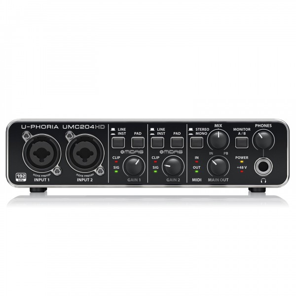 DTM・DAW BEHRINGER UMC204HD U-PHORIA Behringer U-PHORIA UMC204HD USB Audio Interface at Gear4music