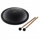 Meinl Tambor de lengua de acero peque&ntilde;o, negro, fa menor, 8 notas, 7"/18 cm