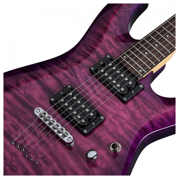 Schecter C-6 Plus, Electric Magenta Closeup