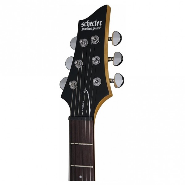 Schecter C-6 Plus, Ocean Blue Burst Headstock
