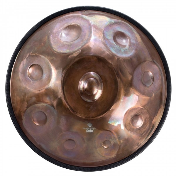 Sela Majesty Handpan F sharp Melodic Minor Custom, Stainless Steel - Top