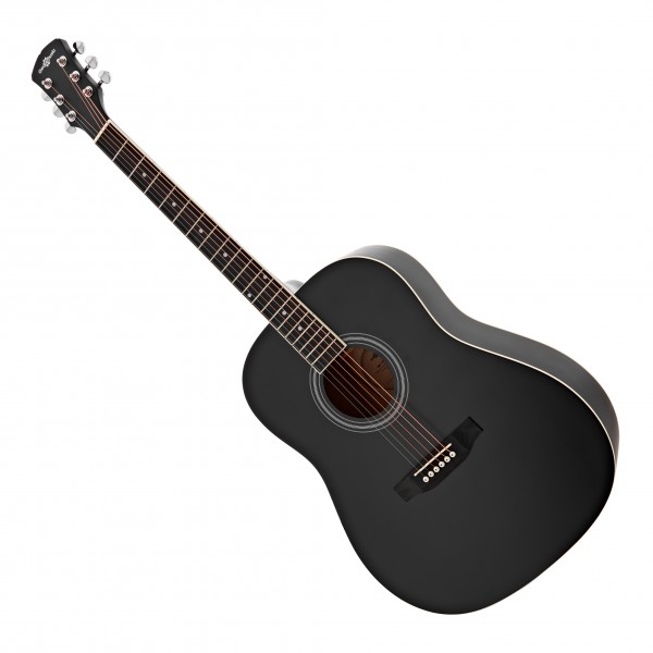 Dreadnought Left-Handed Acoustic Guitar by Gear4music, Black