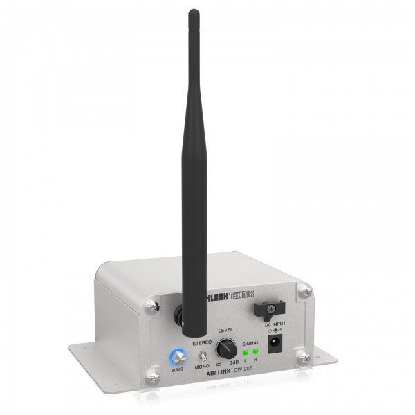 Klark Teknik AIR LINK DW 20T 2.4GHz Wireless Stereo Transmitter - With Brackets, Left