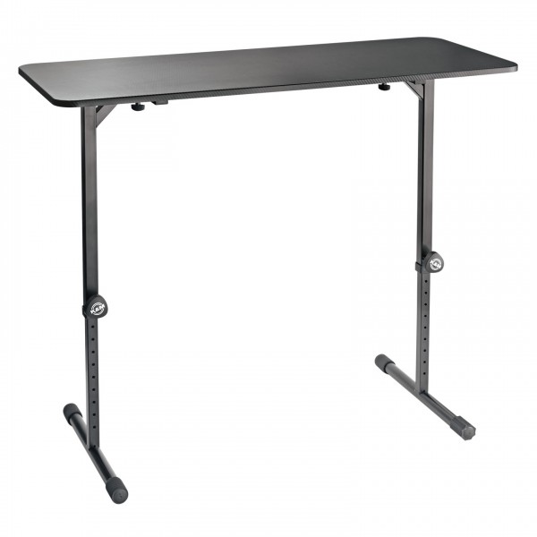 K&M 12160 DJ Desk, Black - Angled