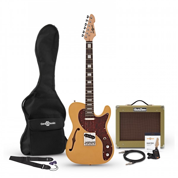 Knoxville Semi-Hollow Guitar and SubZero V35RG Amp Pack, Butterscotch