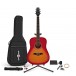 Pacote Completo de Guitarra Acústica Dreadnought Gear4music, Cherry Sunburst<br>
 