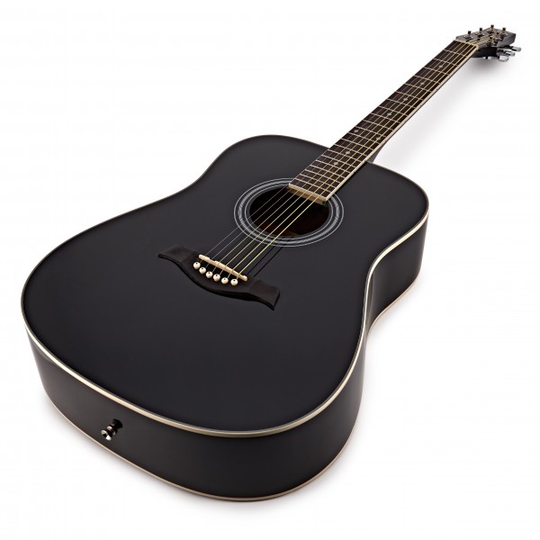 Dreadnought Left Handed Acoustic + Accessory Pack, Black