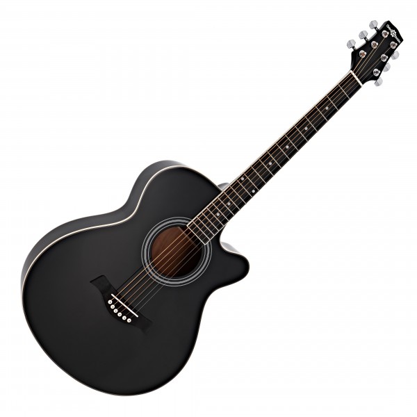 Single Cutaway Acoustic Guitar by Gear4music, Black