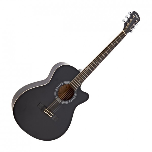 Single Cutaway Acoustic Guitar by Gear4music, Black