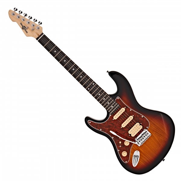 LA Select Left Handed Electric Guitar HSS by Gear4music, Sunburst