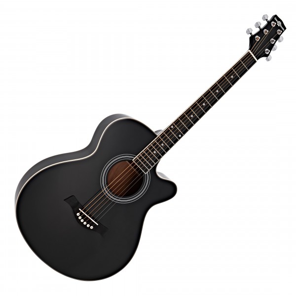 Single Cutaway Acoustic Guitar Complete Pack by Gear4music, Black