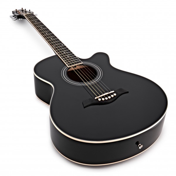 Single Cutaway Acoustic Guitar Complete Pack by Gear4music, Black