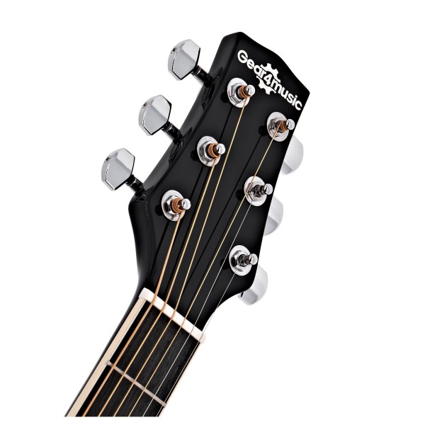 Single Cutaway Acoustic Guitar Complete Pack by Gear4music, Black
