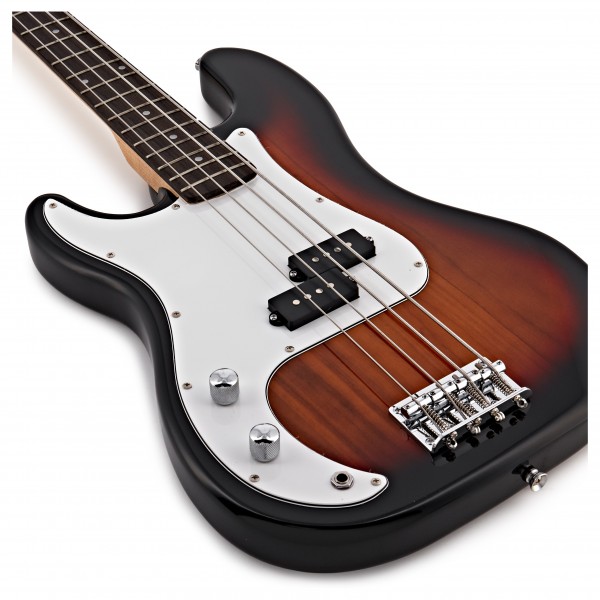 LA Bass Guitar Sunburst, 15W Bass Amp Pack