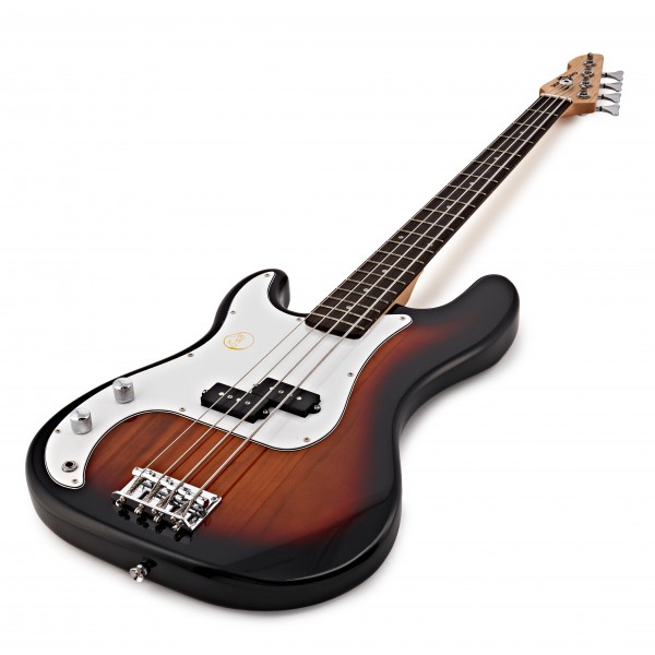 LA Bass Guitar Sunburst, 15W Bass Amp Pack