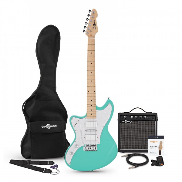 Seattle Left Handed Electric Guitar + Amp Pack, Seafoam Green